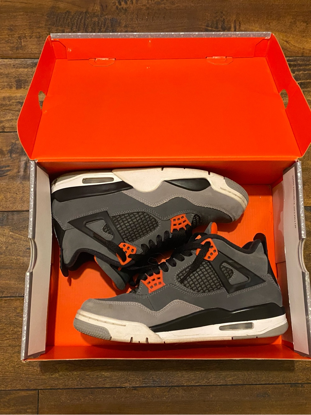 Nike Men's Air Jordan 4 Retro Dark Gray/ Infared/ 23-Black Size 7.5